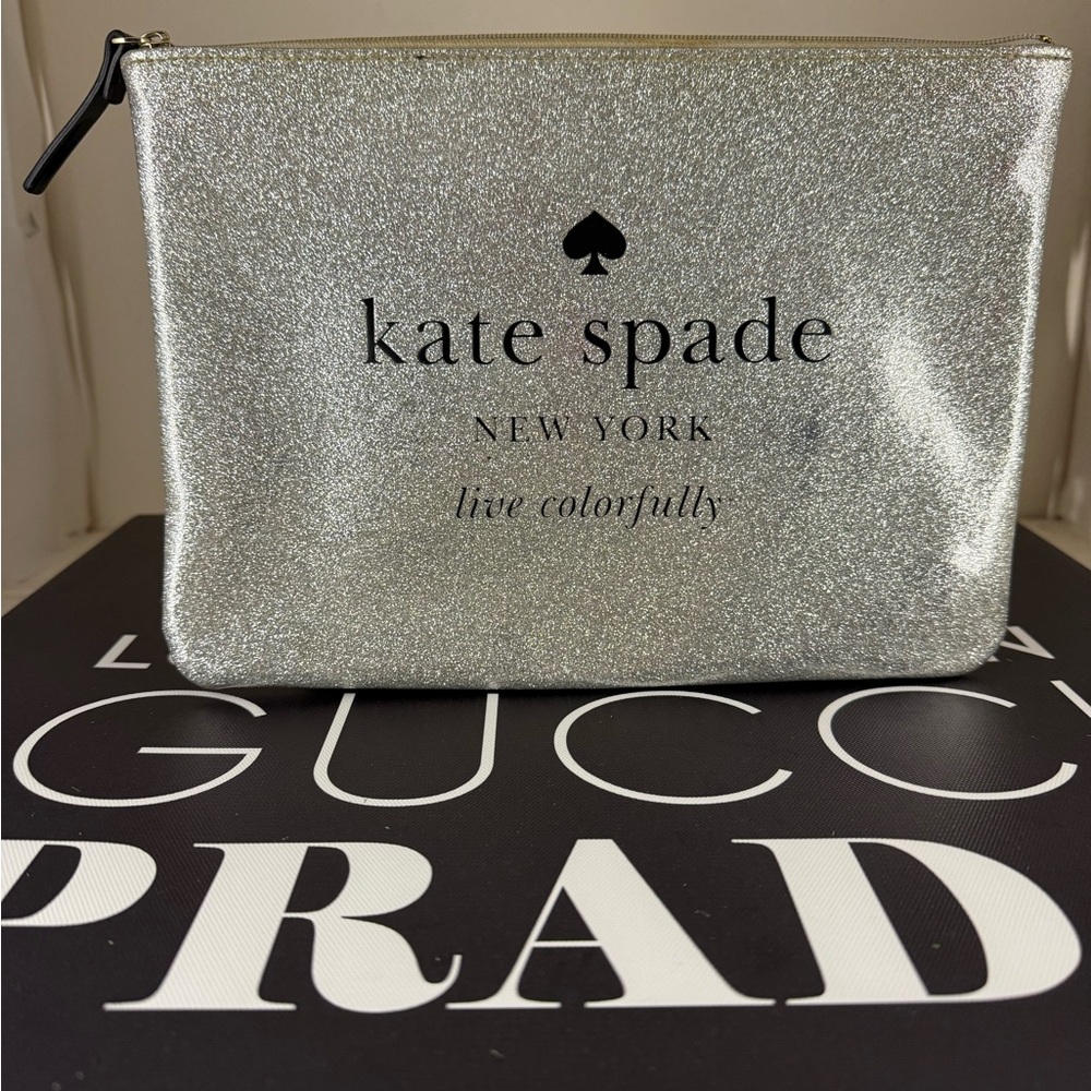 Kate Spade Silver Cosmetic Bag